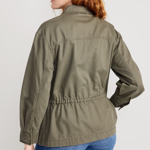 NWT OLD NAVY Cinched-Waist Utility Jacket Color: Stone Wall SIZE SMALL - Picture 2 of 5